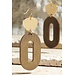 Wood and Metal Oval Dangle Earrings