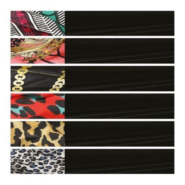 Lux Luxury Silky Velvet Braid Tie Bonnet Black w/ Assorted Color Edge Tie