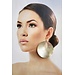 Silver Hammered Disk Drop Earrings