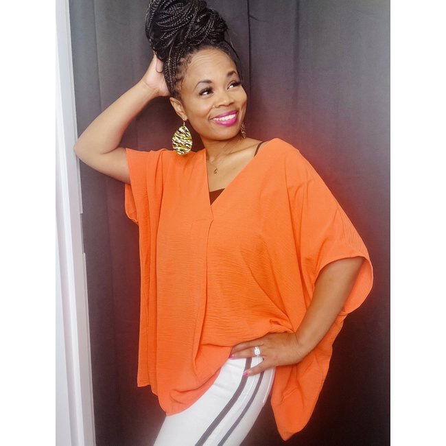 Orange V NeckTunic