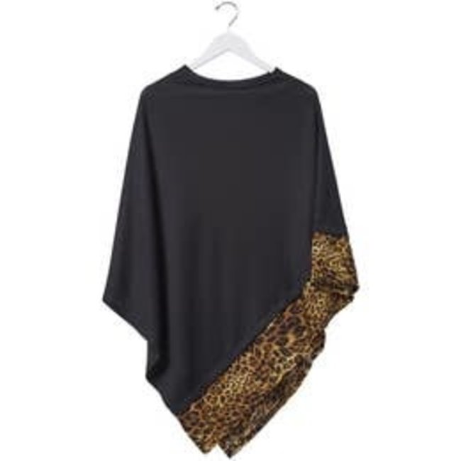 Black Leopard Poncho