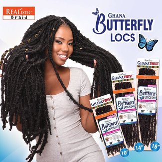 Ghana Distressed Butterfly Locs 24" T1B/27