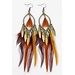 Boho Long Brown Feather Earrings