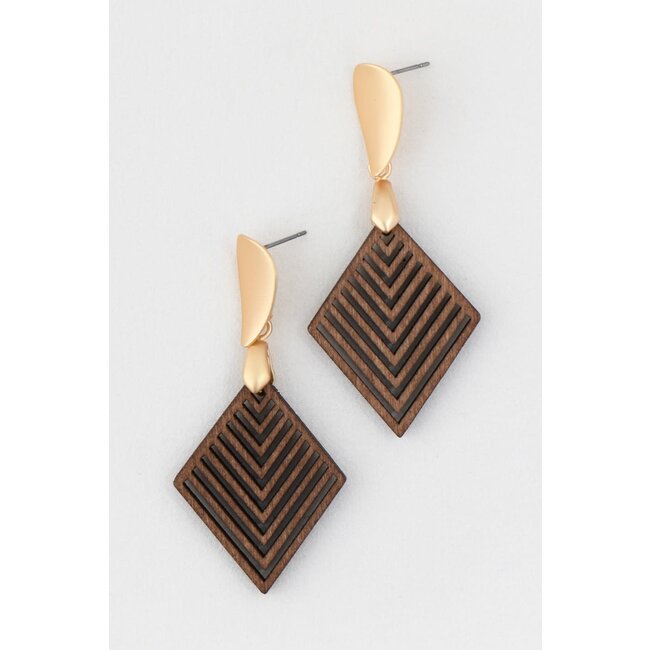 Boho Filigree Laser Cut Wood Earrings