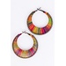 Boho Multicolored Threaded Hoop Earrings