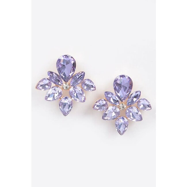 Lavender Rhinestone Earrings