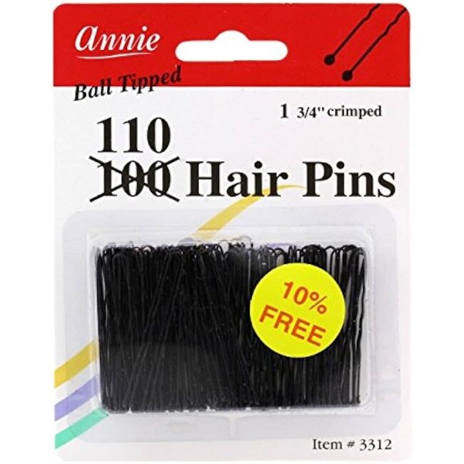 Annie Hairpins Black Ball Tip Crimped 110ct