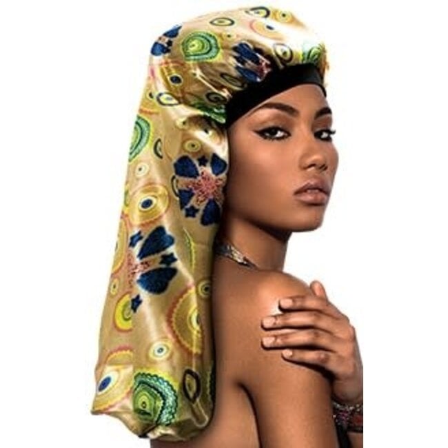 Xtra Long Silky Designed Bonnet Cap Single Layer Aurora Assorted