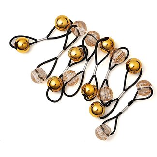 Ponytail Holders Gold Solid/ Gold Glitter