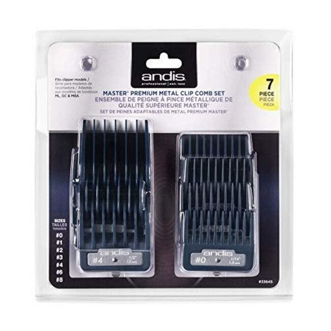 Andis Attachment Comb Master Metal Clip- On Set  7PCS