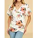 V Neck Short Sleeve Wrap Drape Dolman Top