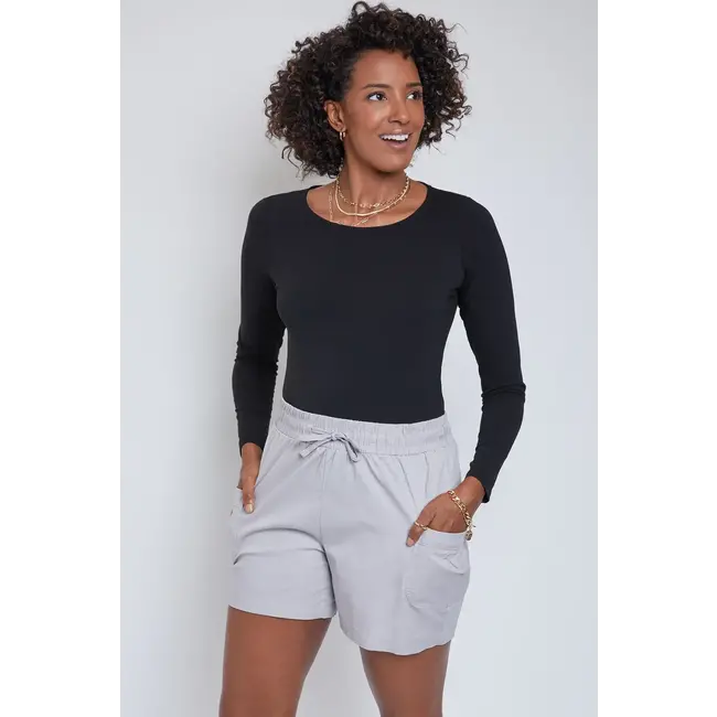 Missy Drawstring Shorts with Pleated Side Pockets