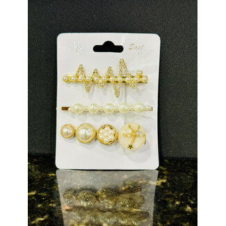 Pearl Thunder Hair Clip(Gold)