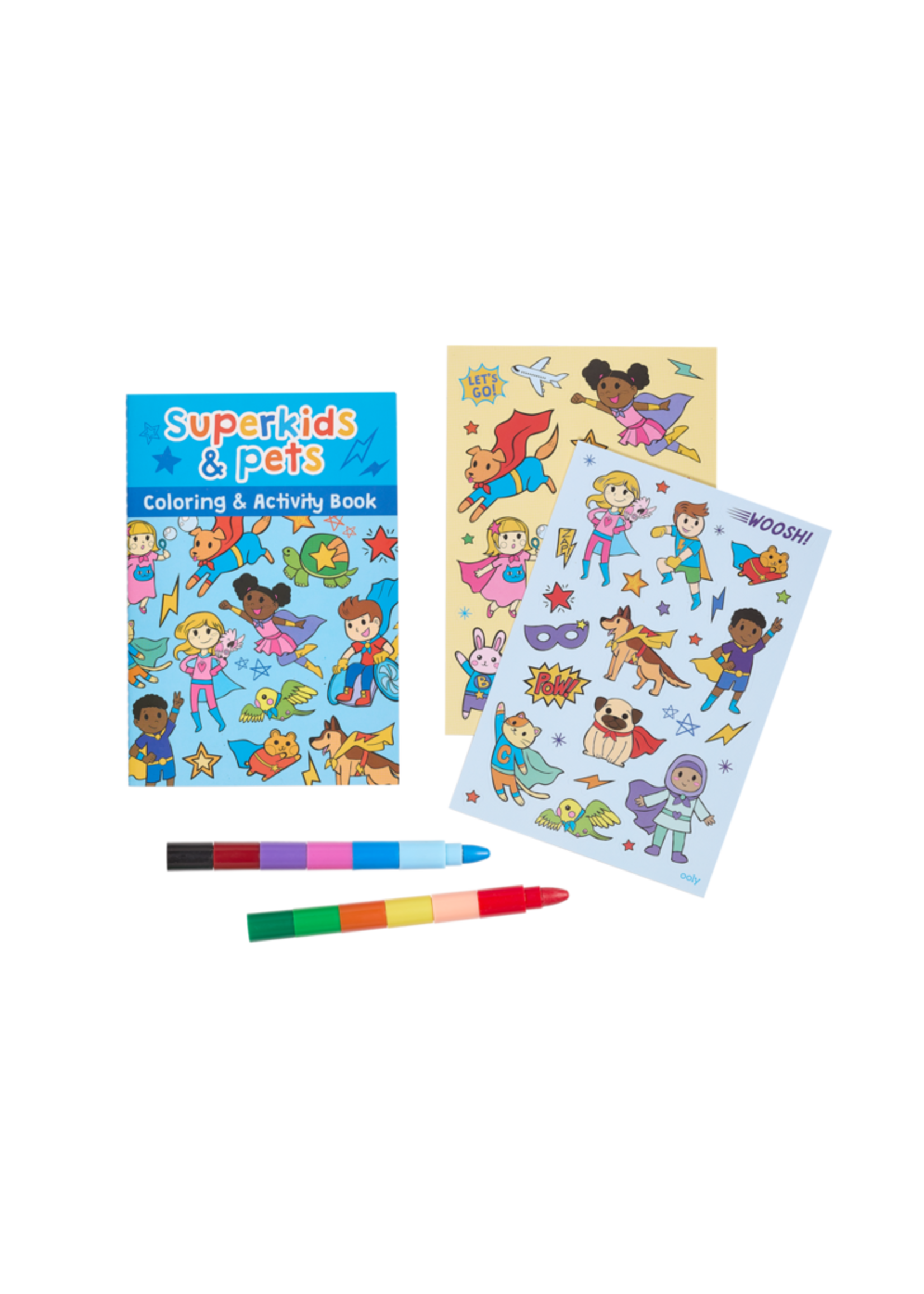 Ooly Ooly Mini Traveler Coloring & Activity Kit- Superkids & Pets