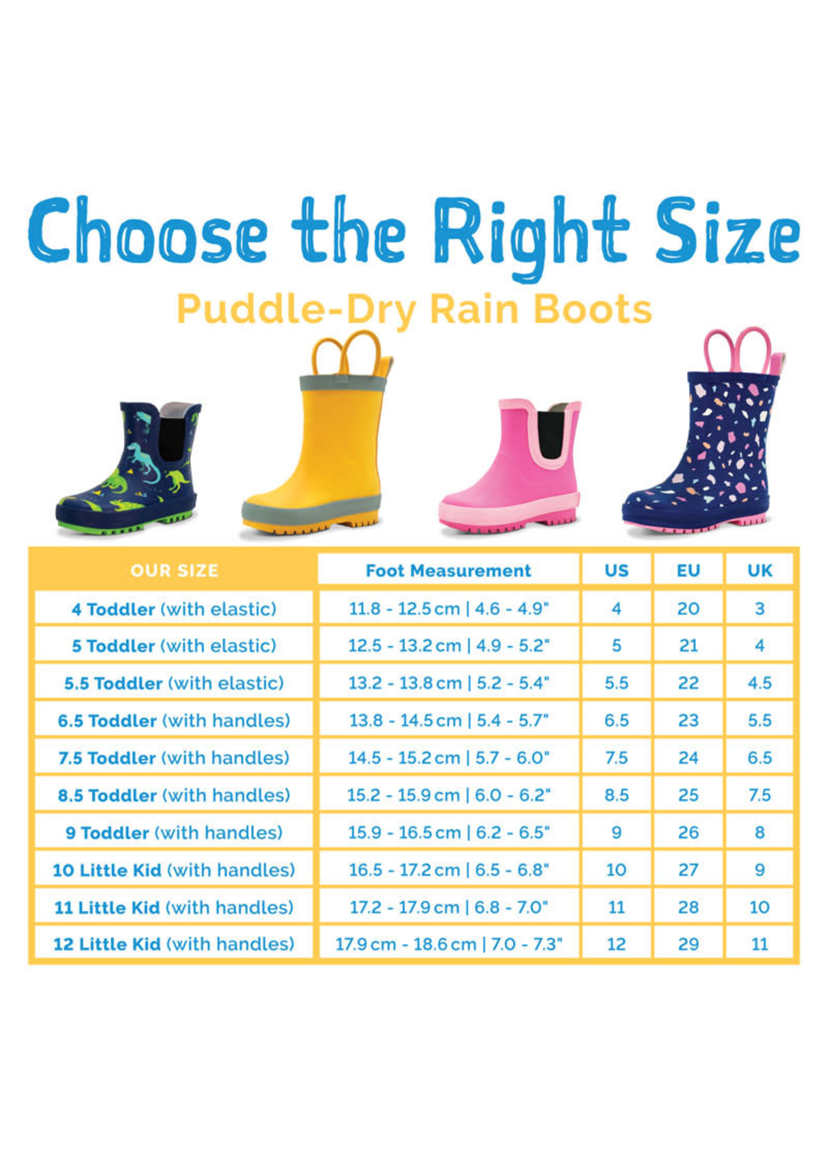 Jan & Jul Jan & Jul Puddle-Dry Rain Boots- Yellow