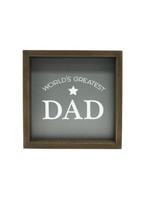 Worlds Greatest Dad Square 6x6 Wooden Sign
