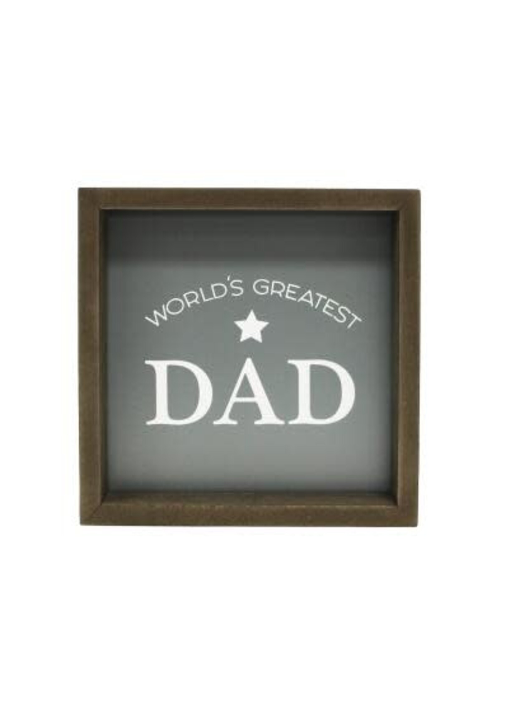 Worlds Greatest Dad Square 6x6 Wooden Sign