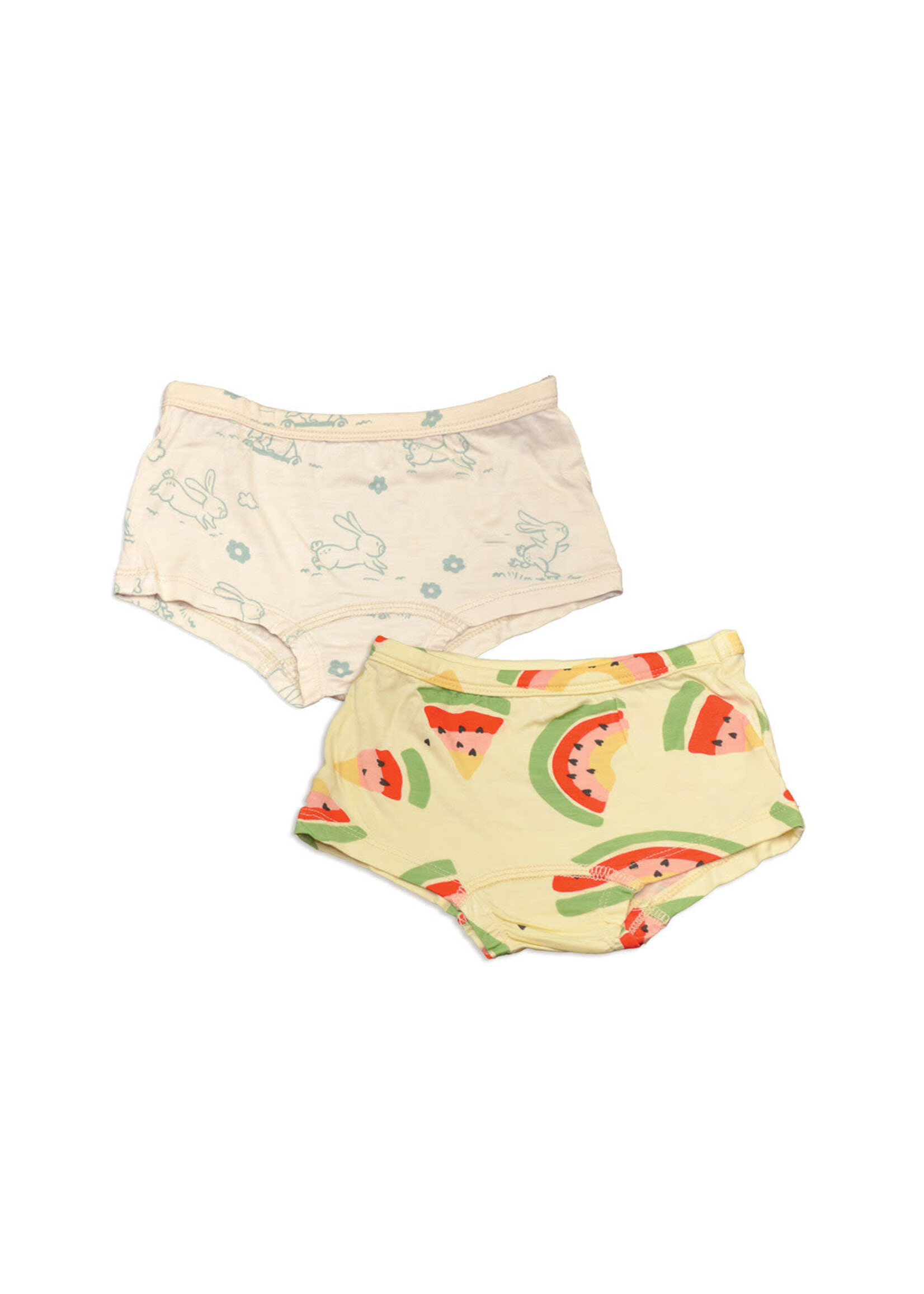 Silkberry Baby Silkberry Baby Bamboo Girl Shorts Underwear- Watermelon/Bunny