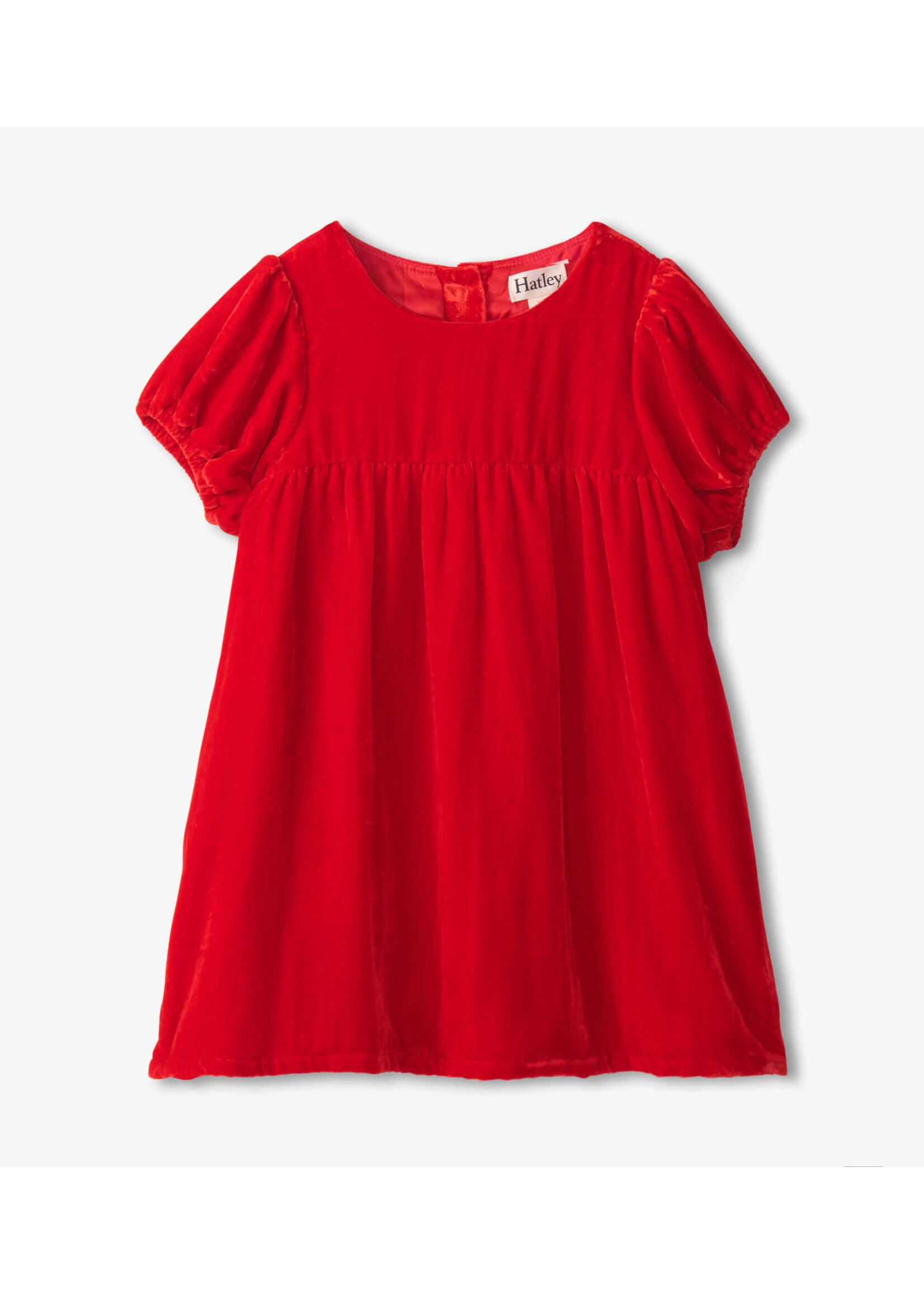 Hatley Hatley Red Velvet Puff Sleeve Dress