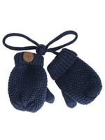 Calikids Calikids Winter Cotton Knit Mitten with Cord- Navy