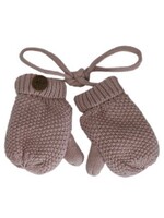 Calikids Calikids Winter Cotton Knit Mitten with Cord- Rose