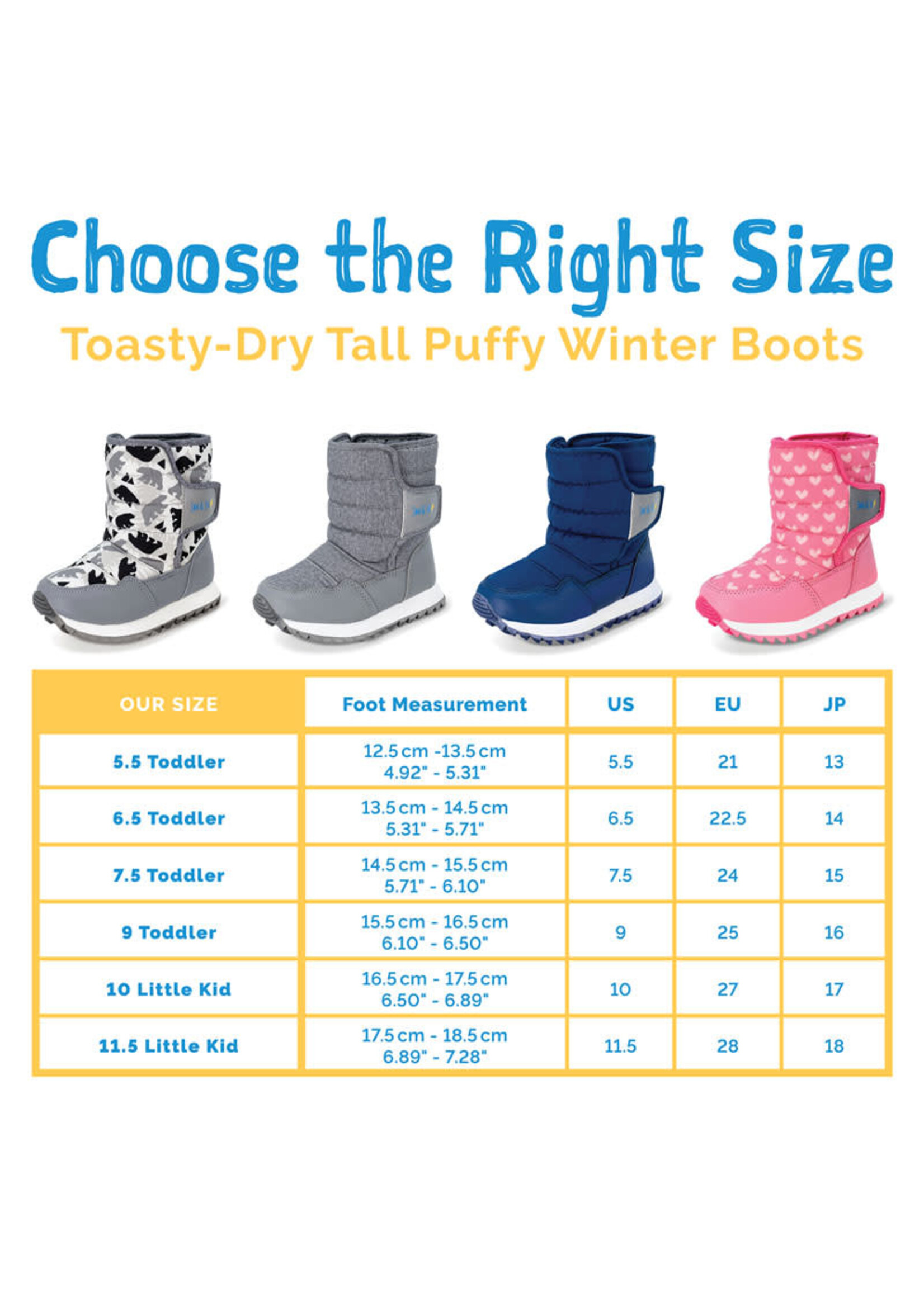 Jan & Jul Jan & Jul Toasty-Dry Tall Puffy Winter Boots- Heather Grey
