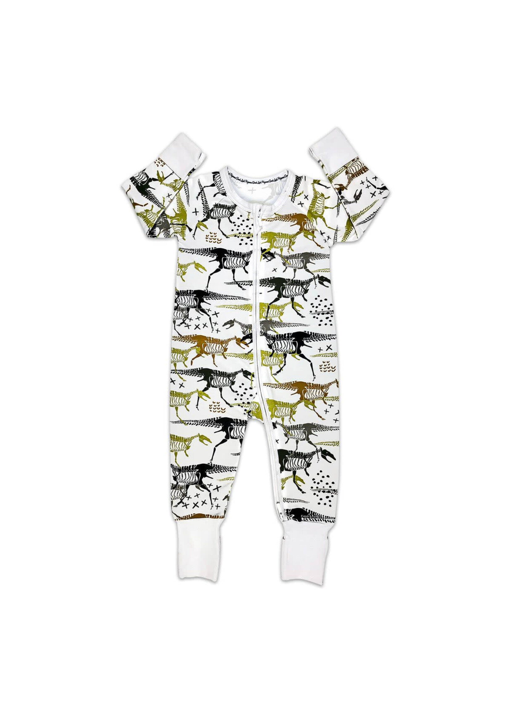 Good Luck Sock GLS Baby Pajamas- Dino Skeletons