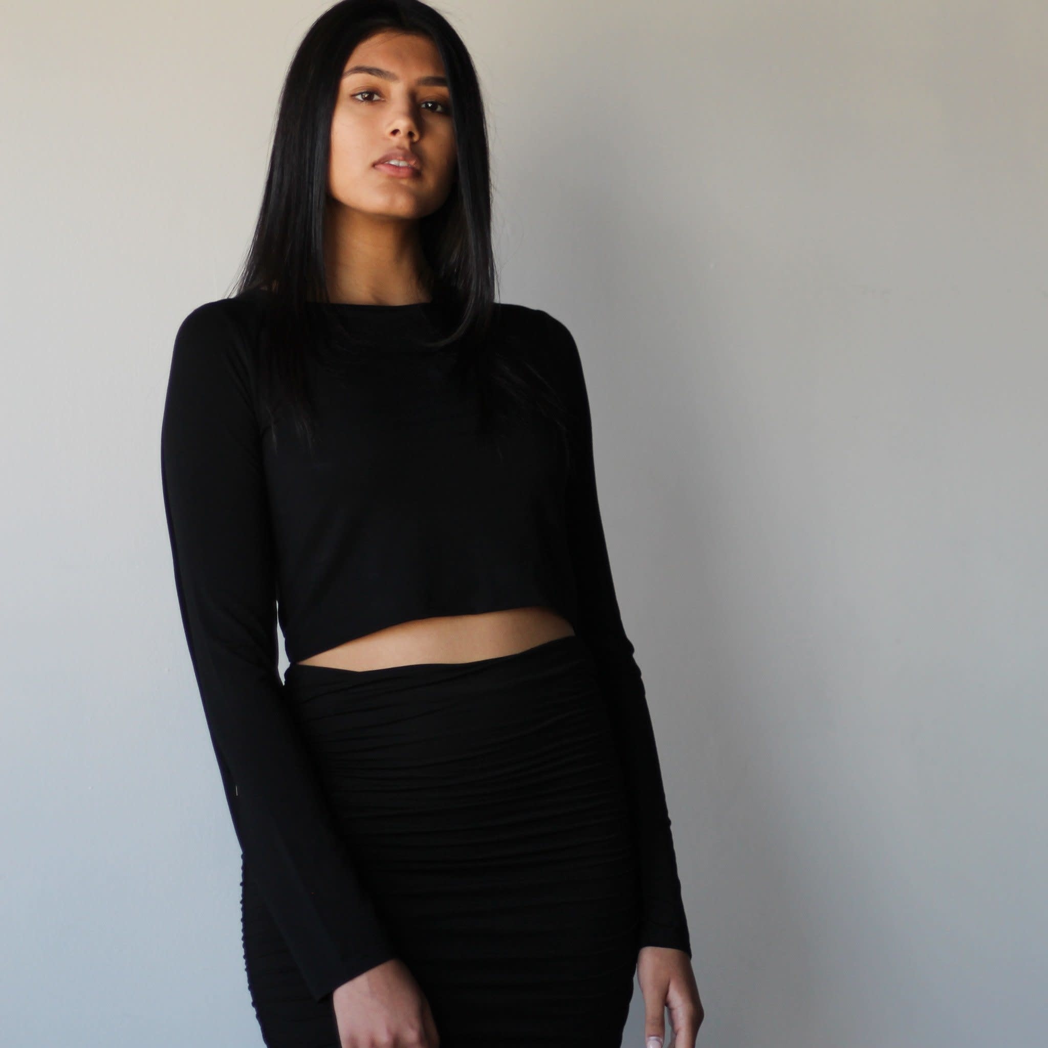 Double Layered Square Neck Crop Top