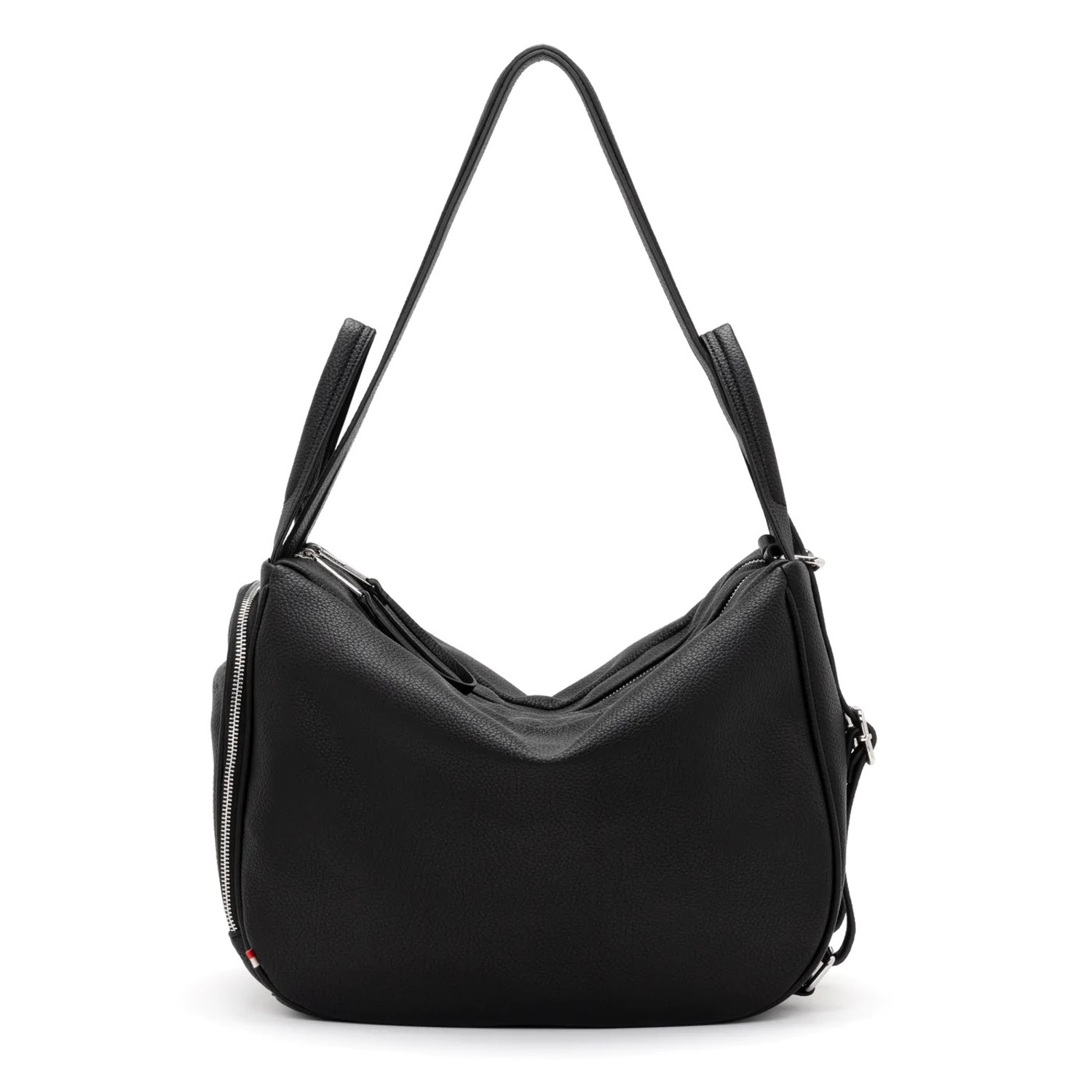Women Leather Hobo Style Convertible Bucket Bag W-Top Handles