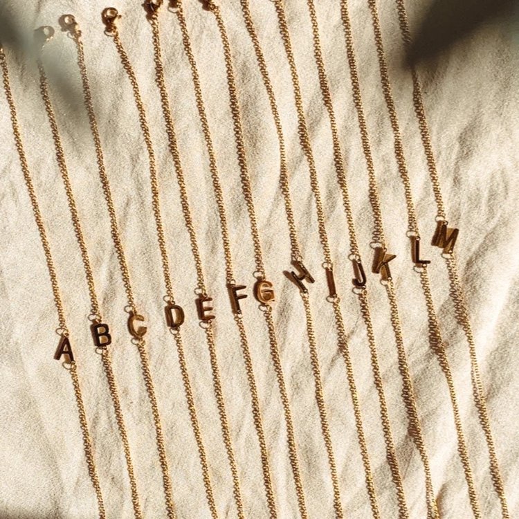 Lua + Sol Sideway Initial Neckalace/Lua + Sol