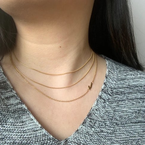 Lua + Sol Sideway Initial Neckalace/Lua + Sol