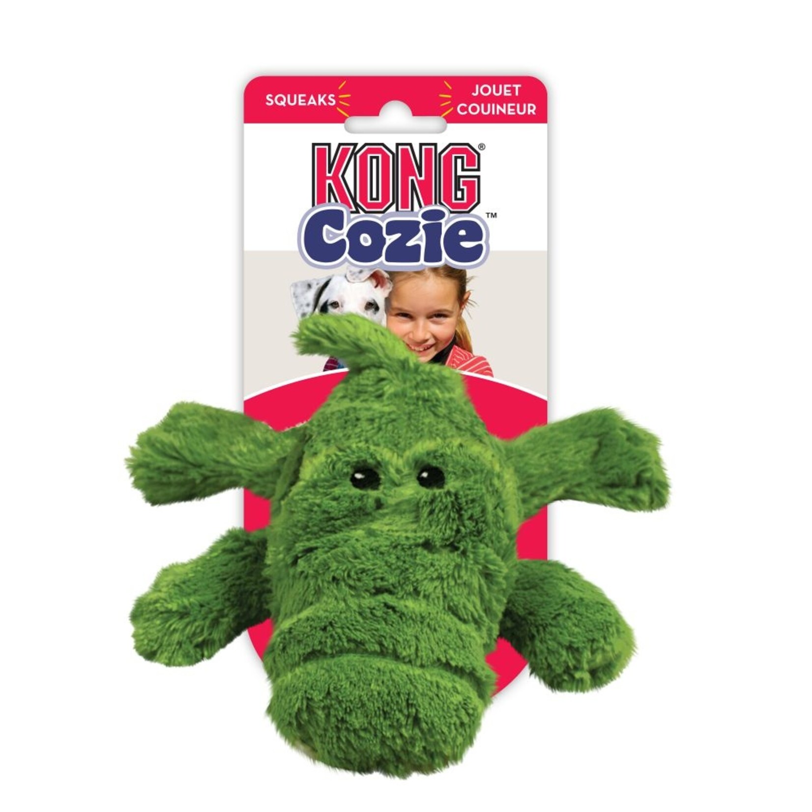 KONG KONG Plush Cozi Ali Alligator Dog Toy  - Small, Green