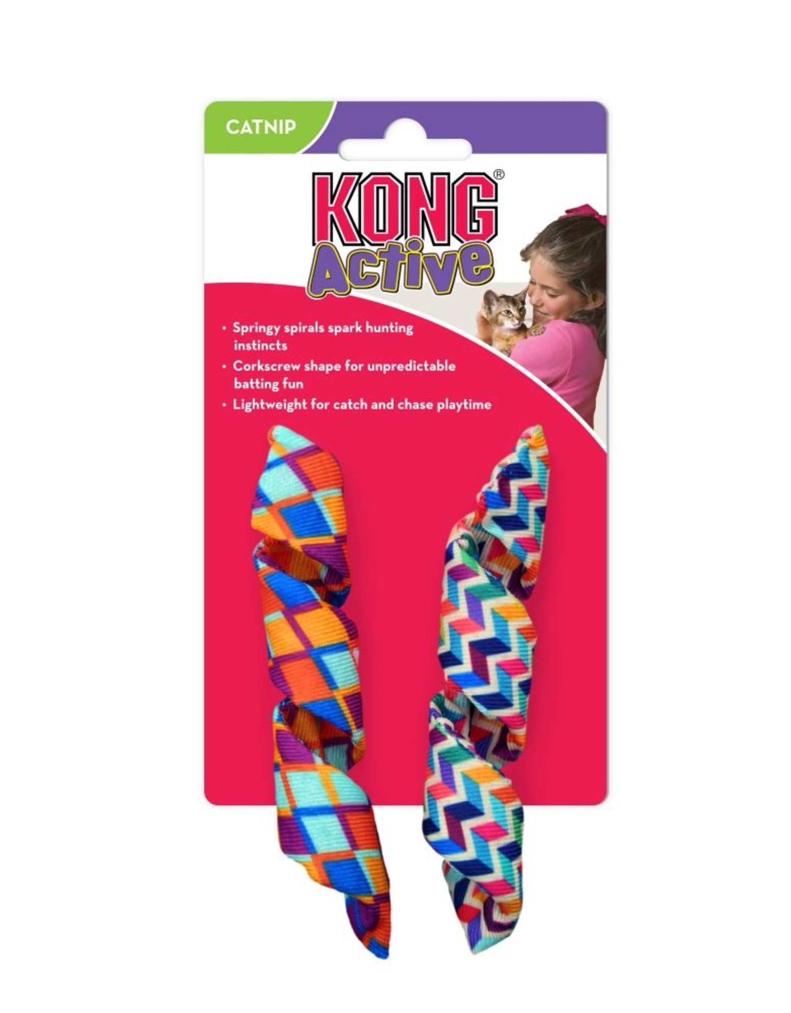 KONG KONG Cat Active Curlz Cat Toy, Color Varies, 2 Count