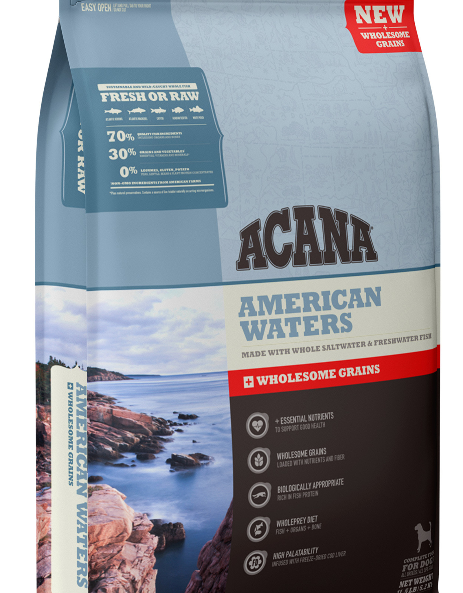 CHAMPION PET FOOD ACANA AMERICAN WATERS WHOLESOME GRAINS 22.5LBS