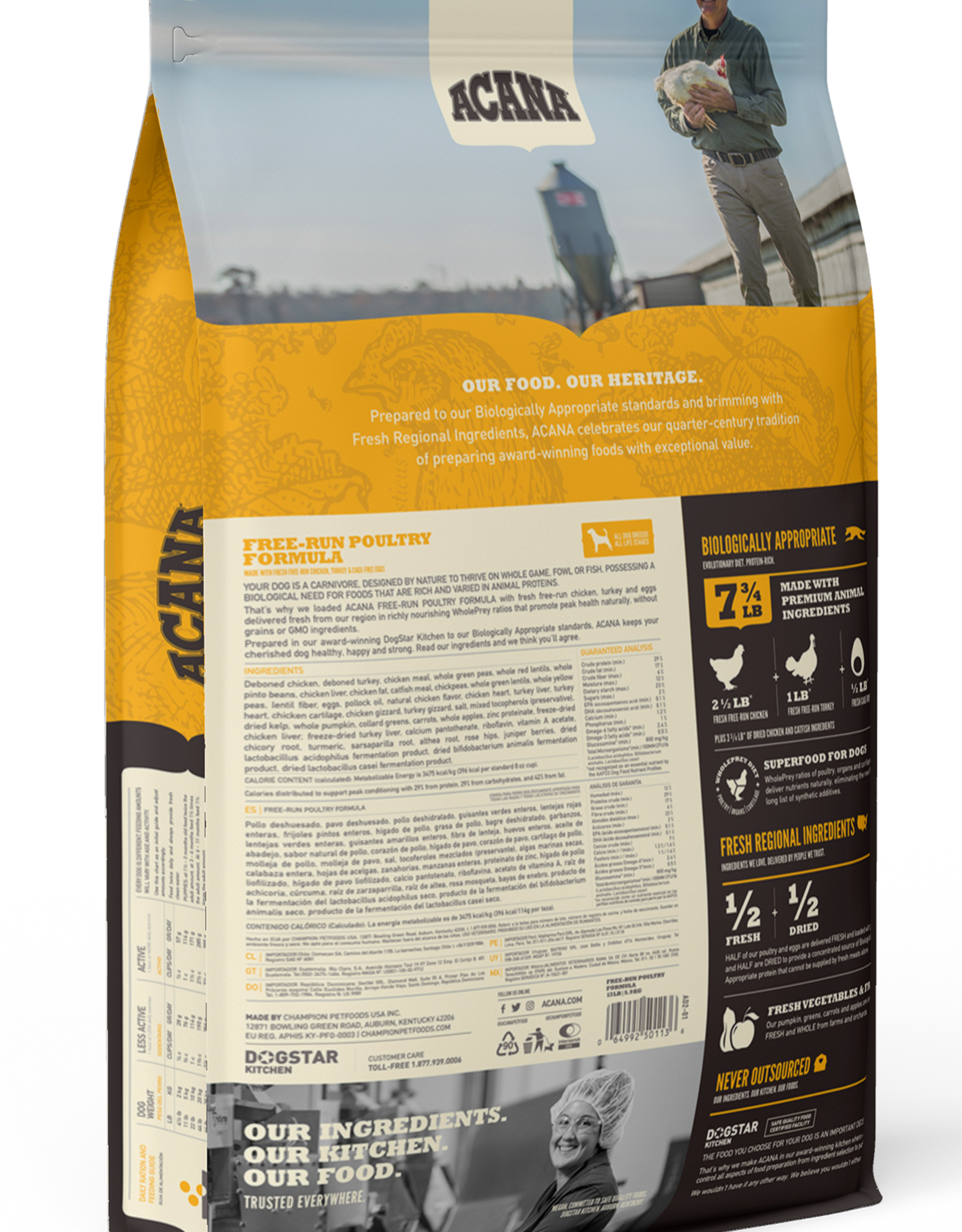 CHAMPION PET FOOD ACANA DOG FREE-RUN POULTRY 25LBS