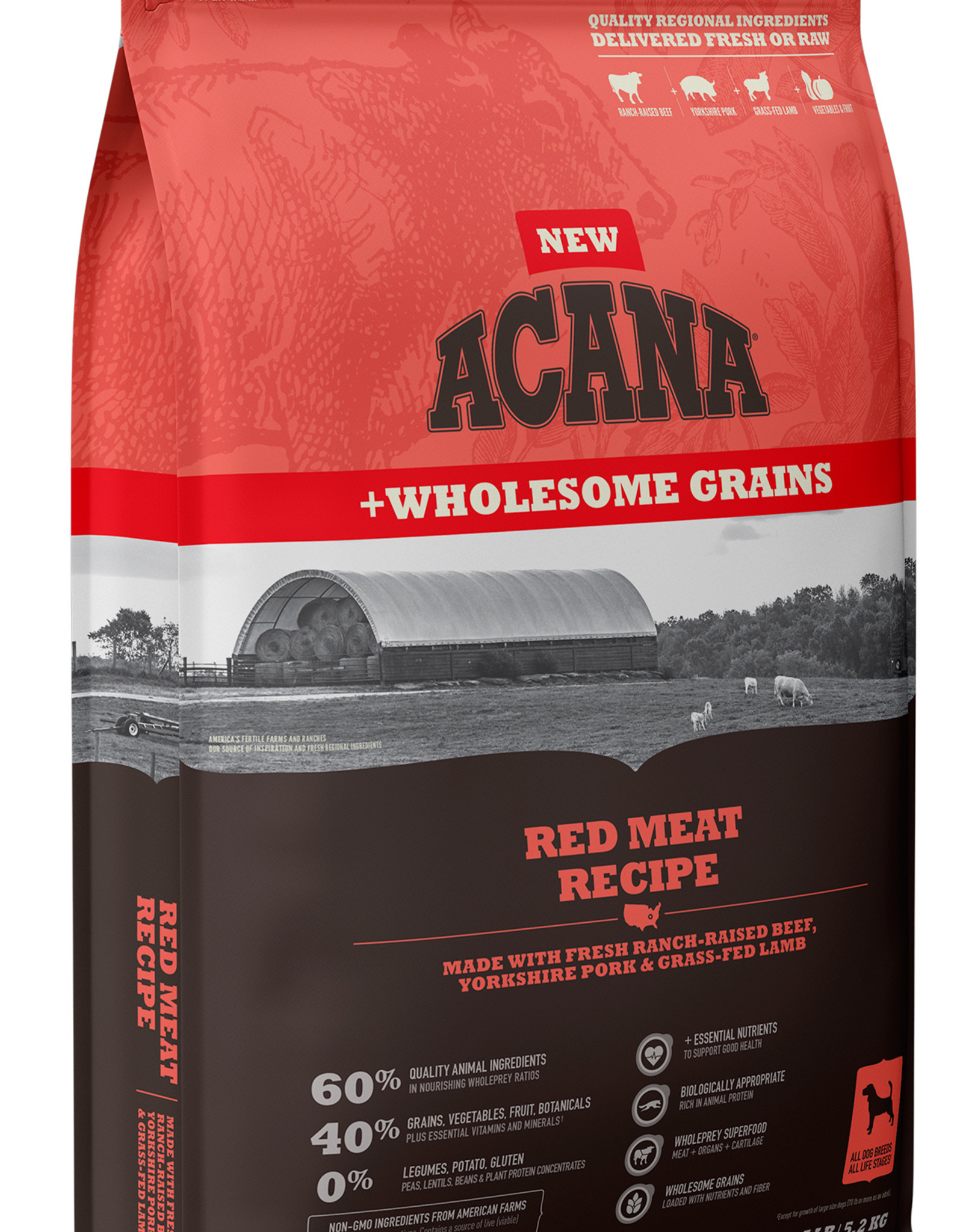 CHAMPION PET FOOD ACANA RED MEAT & GRAINS 22.5LBS