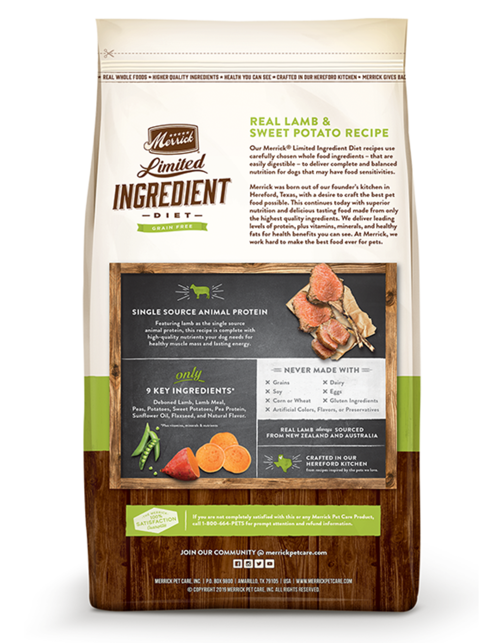 Merrick MERRICK DOG GRAIN FREE LID LAMB 22LBS