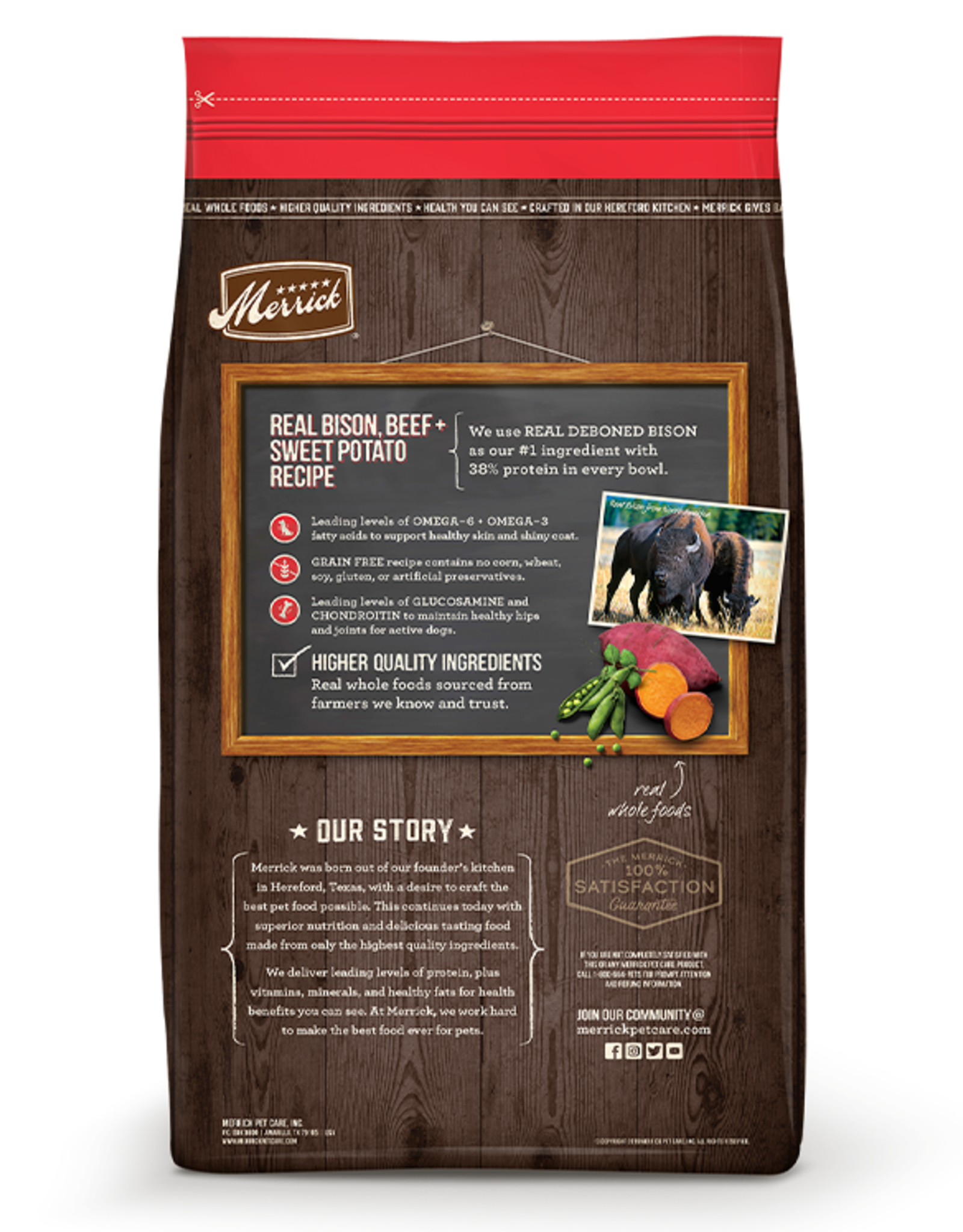 Merrick MERRICK GRAIN FREE BISON & SWEET POTATO 22LBS