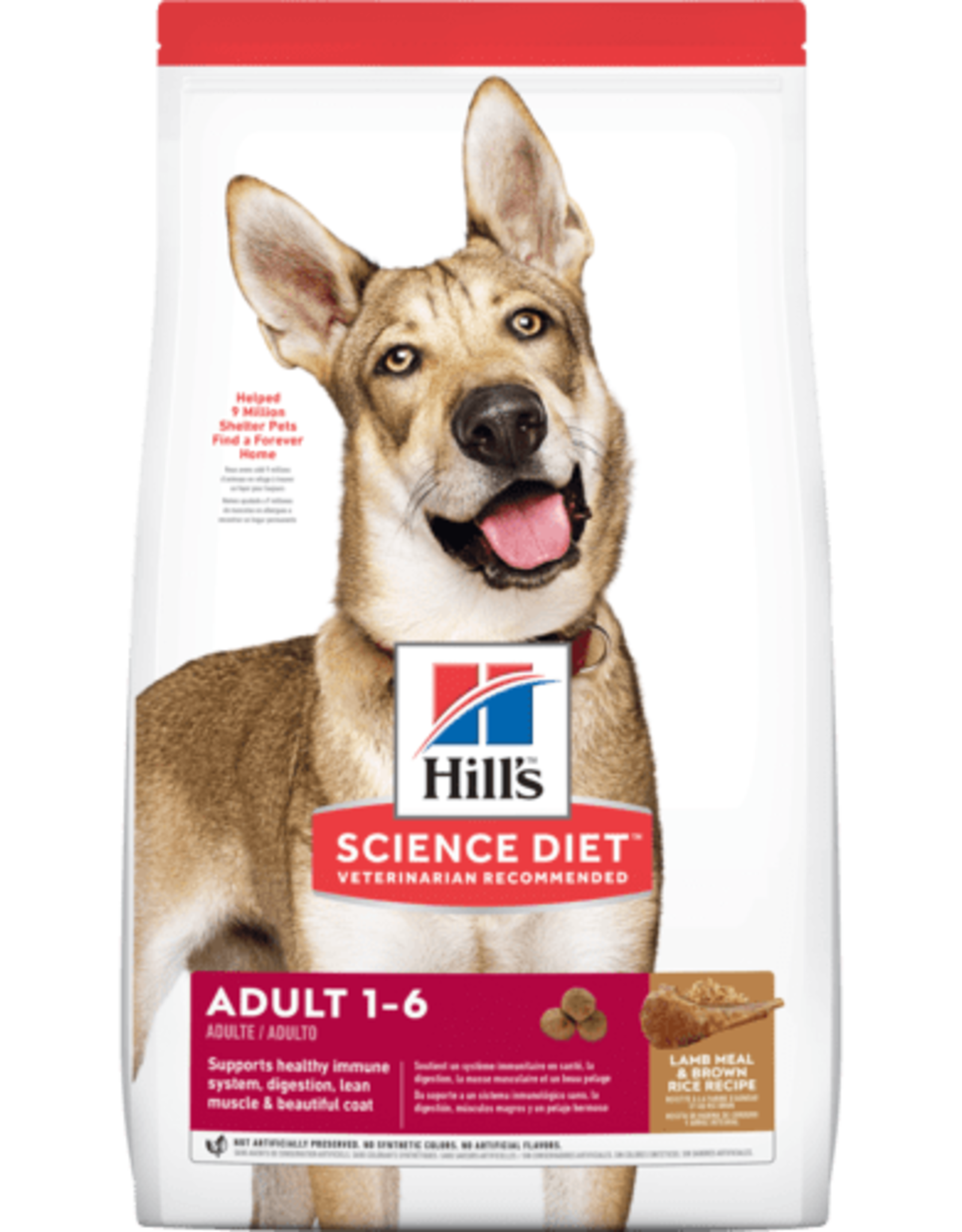 SCIENCE DIET HILL'S SCIENCE DIET CANINE ADULT LAMB & RICE 15.5LBS