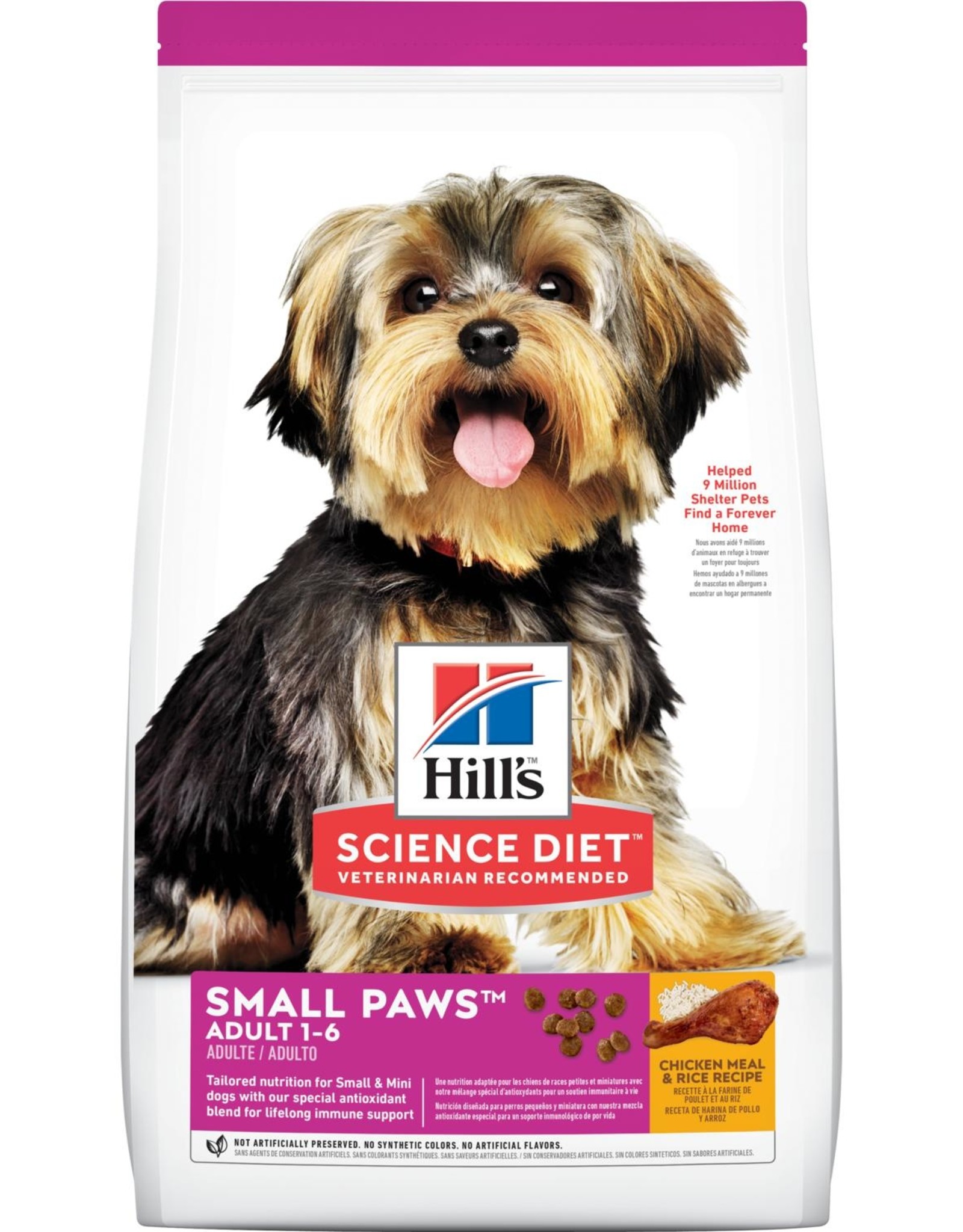 SCIENCE DIET HILL'S SCIENCE DIET CANINE ADULT SMALL PAWS CHICKEN 15.5LBS