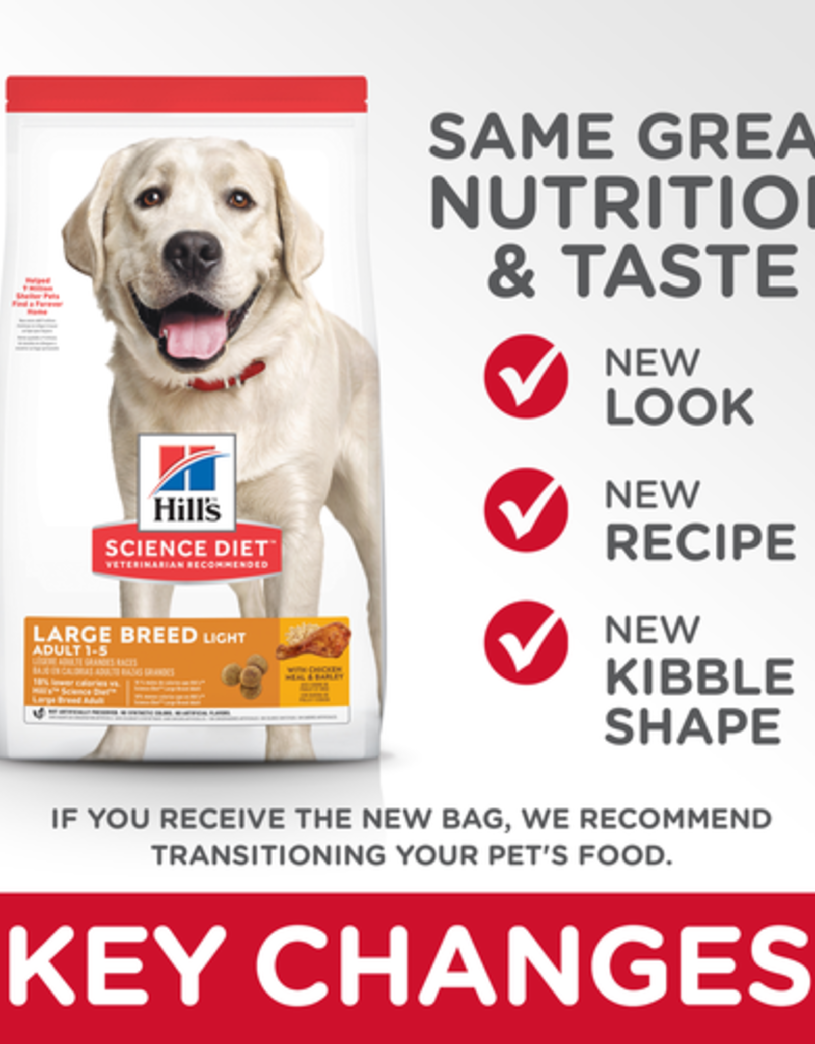 SCIENCE DIET HILL'S SCIENCE DIET CANINE LIGHT LARGE BREED 15LBS