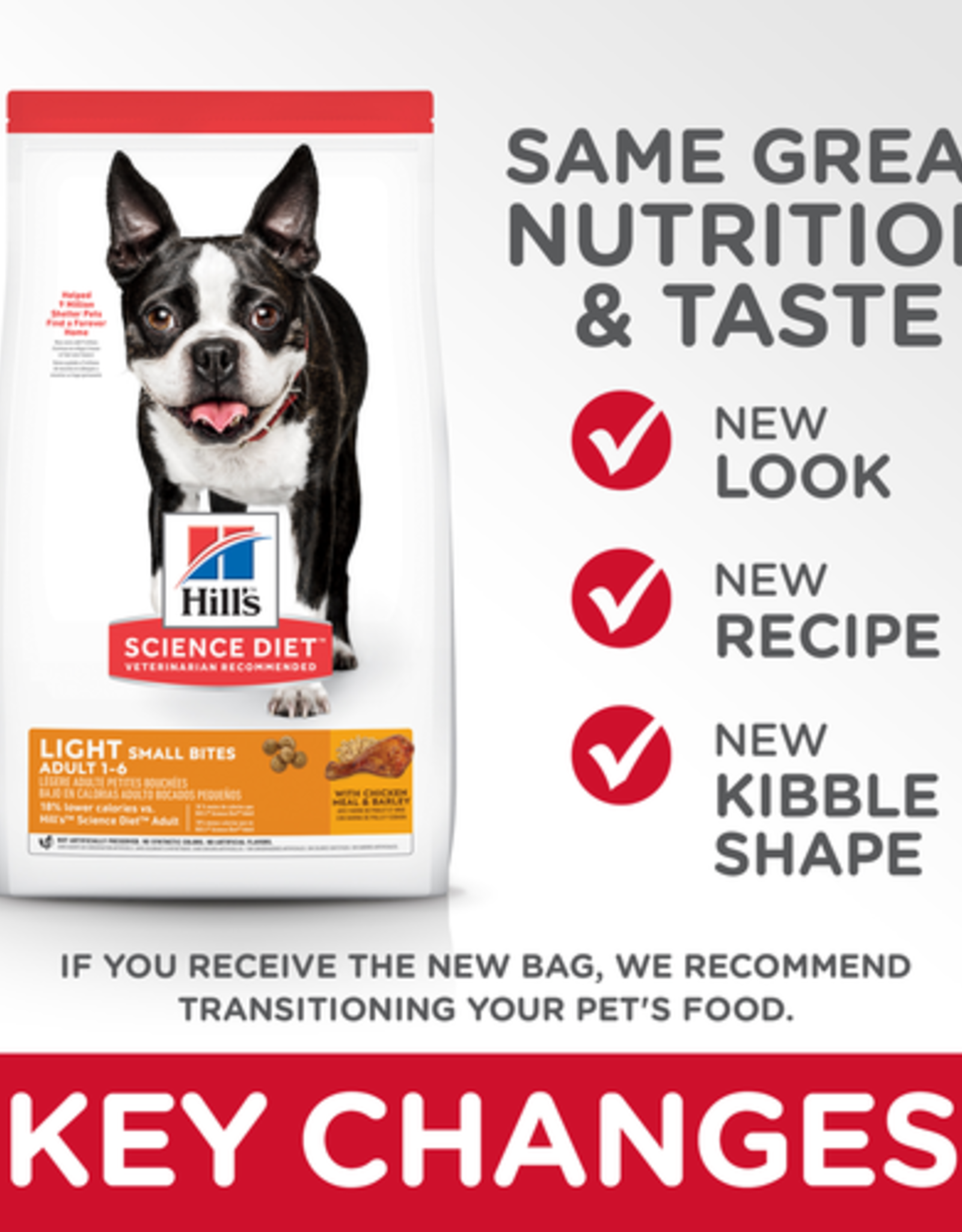 SCIENCE DIET HILL'S SCIENCE DIET CANINE LIGHT SMALL BITES 15LBS
