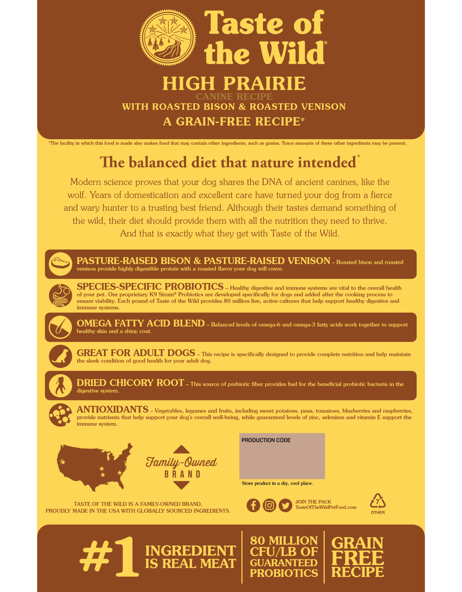 DIAMOND PET FOODS TASTE OF THE WILD HIGH PRAIRIE 5LBS