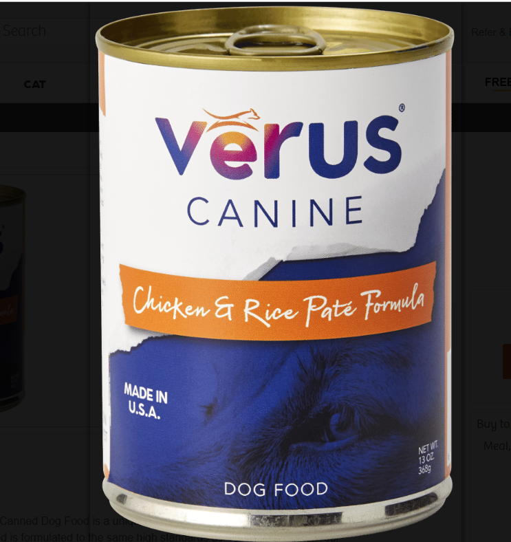 verus canned dog food