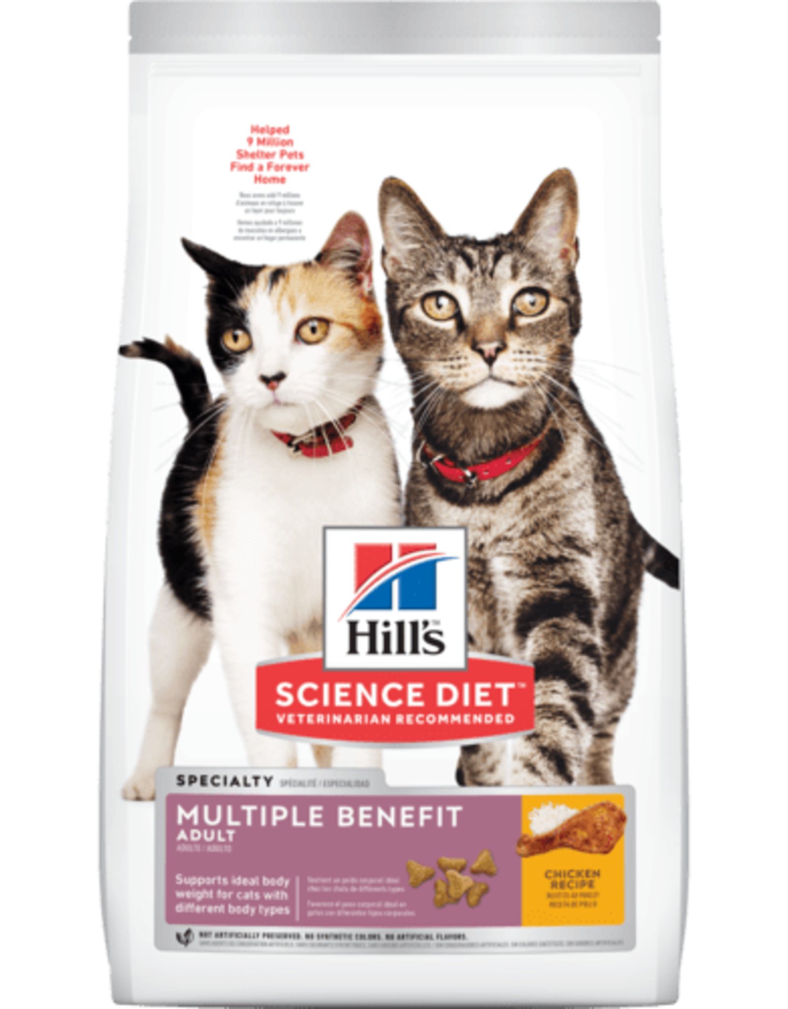 SCIENCE DIET HILL'S SCIENCE DIET FELINE ADULT MULTI-CAT MULTIPLE BENEFIT CHICKEN 15.5LBS