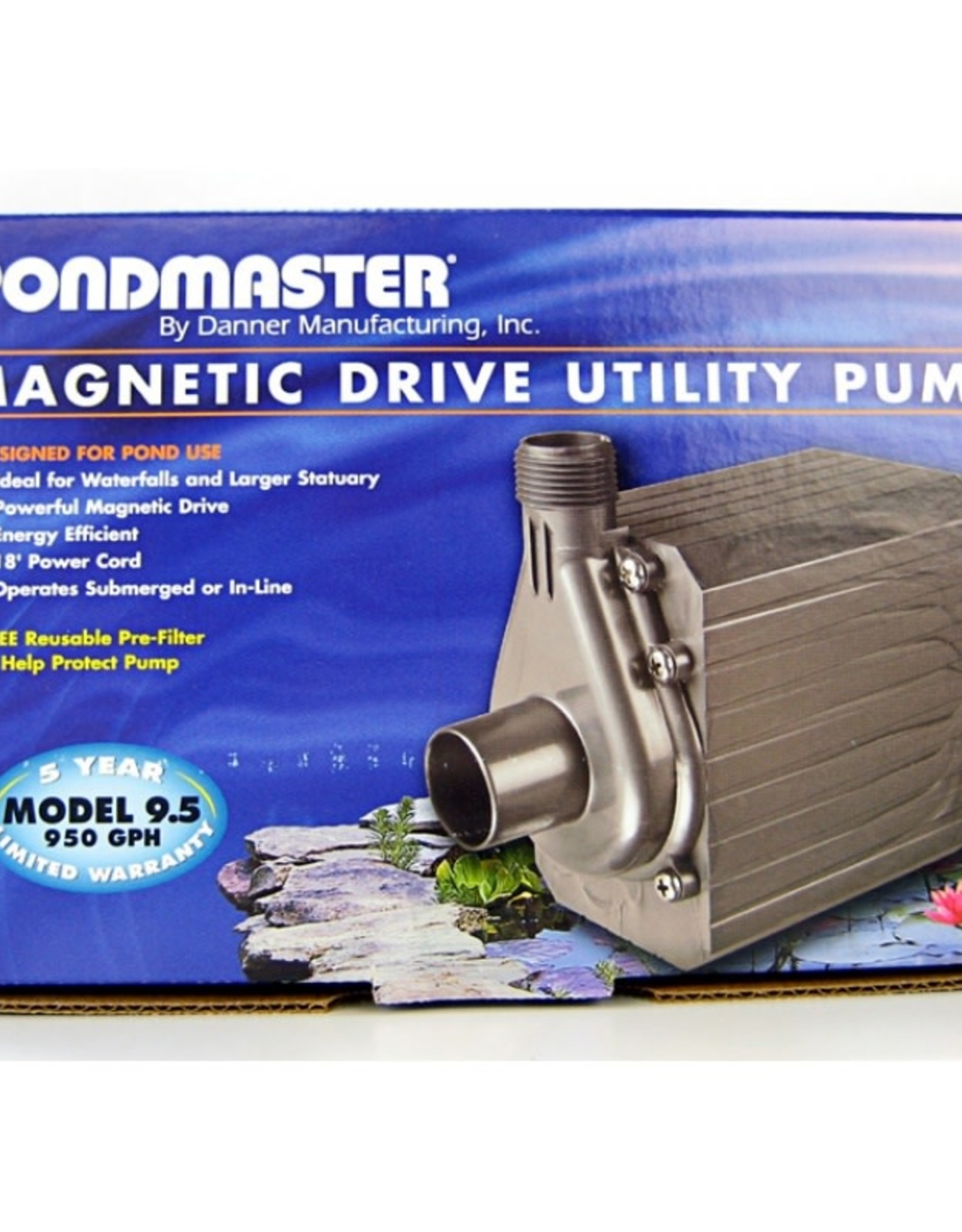 Pondmaster Pondmaster 02720 PM-9.5 Supreme Mag Drive Pond Pump 950 GPH PM9.5 Fountain