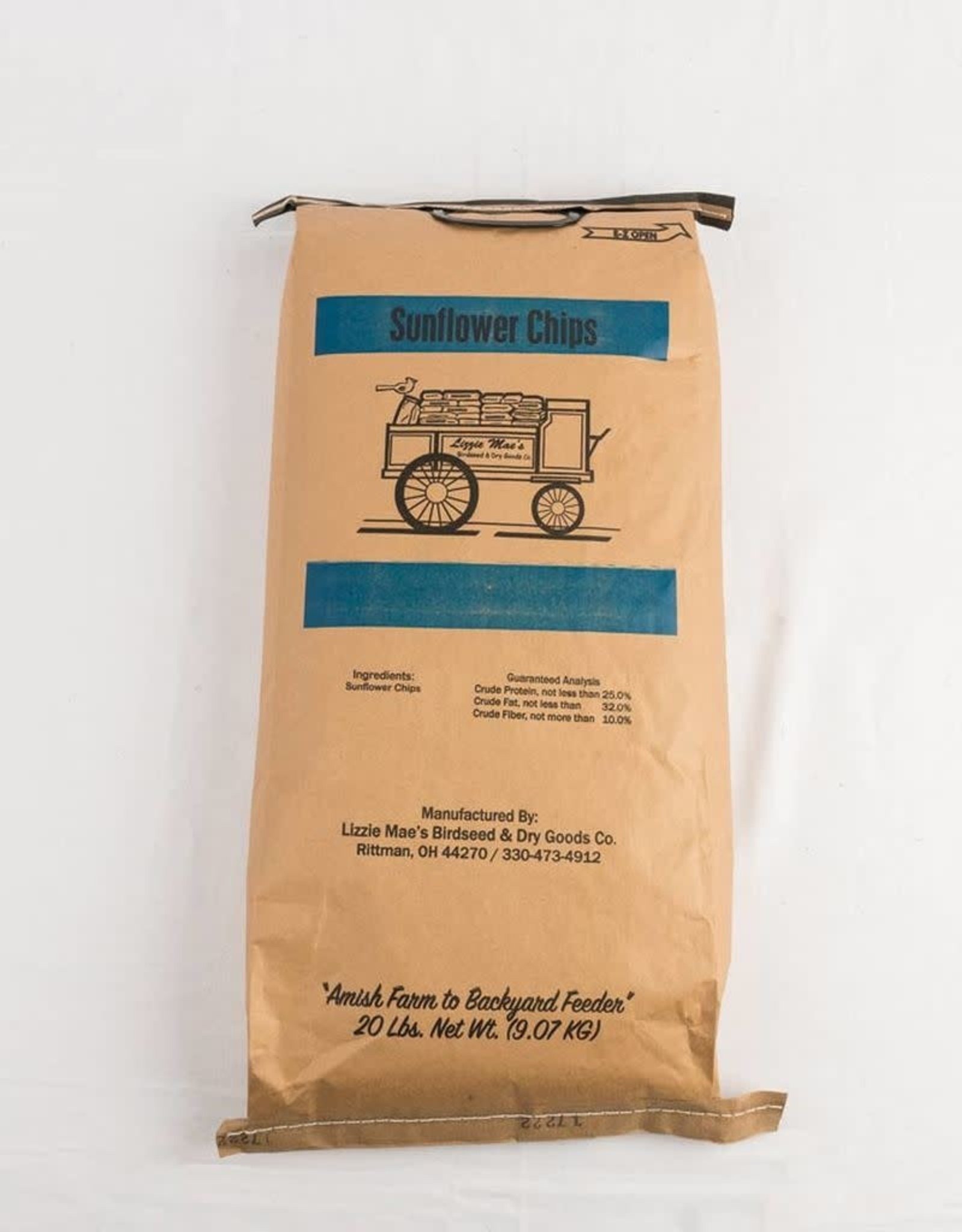 LIZZIE MAE LIZZIE MAE'S MEDIUM SUNFLOWER CHIPS 20LBS