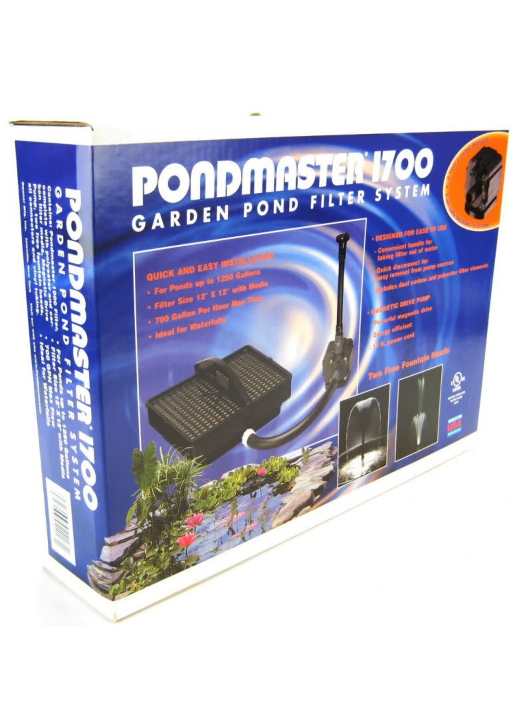 Pondmaster Pondmaster 02217 1700 Pond Fountain Pump Filter Kit 700 GPH & Fountain Head Set