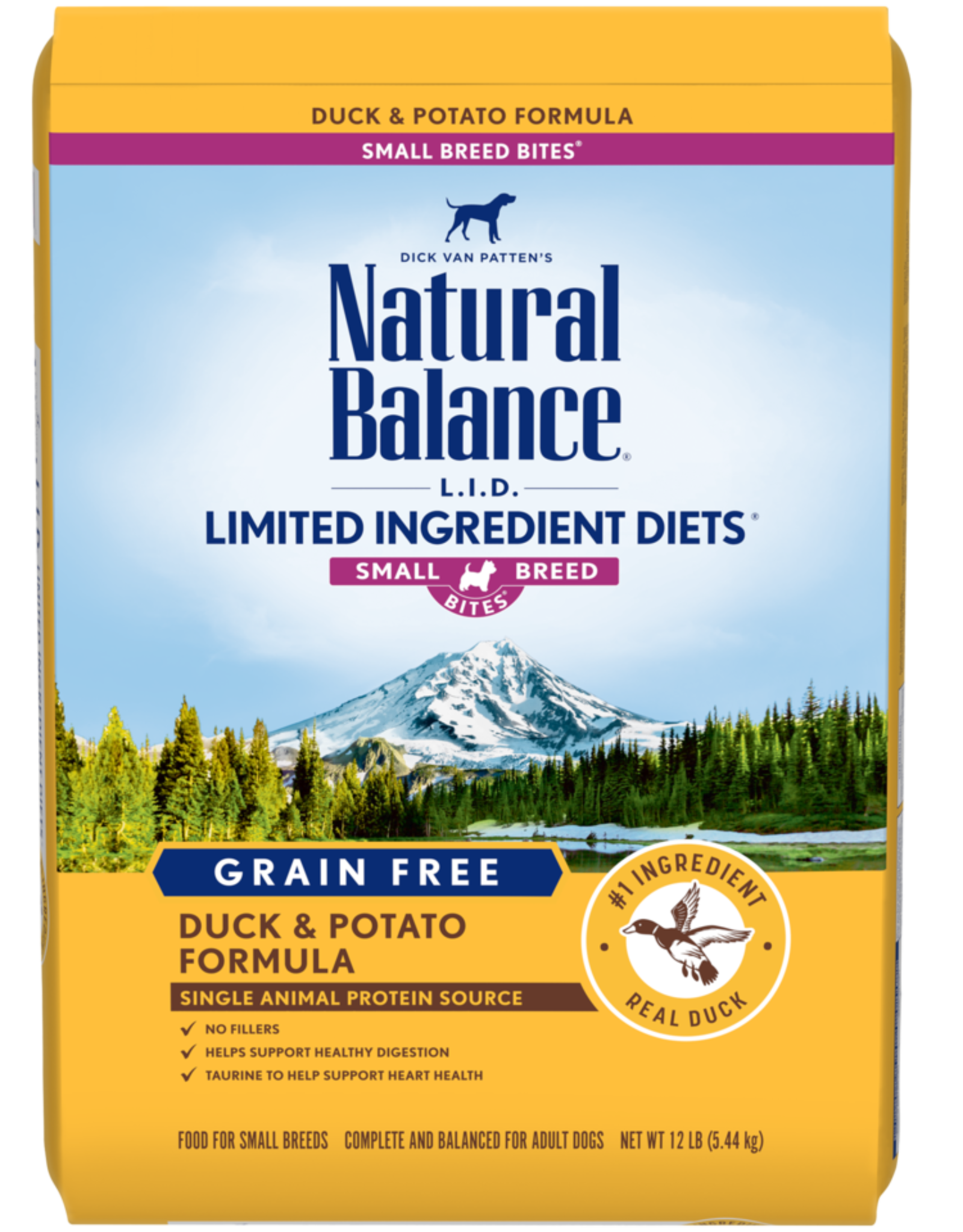 Natural Balance NATURAL BALANCE DOG LID DUCK & POTATO SMALL BREED BITES 12LBS