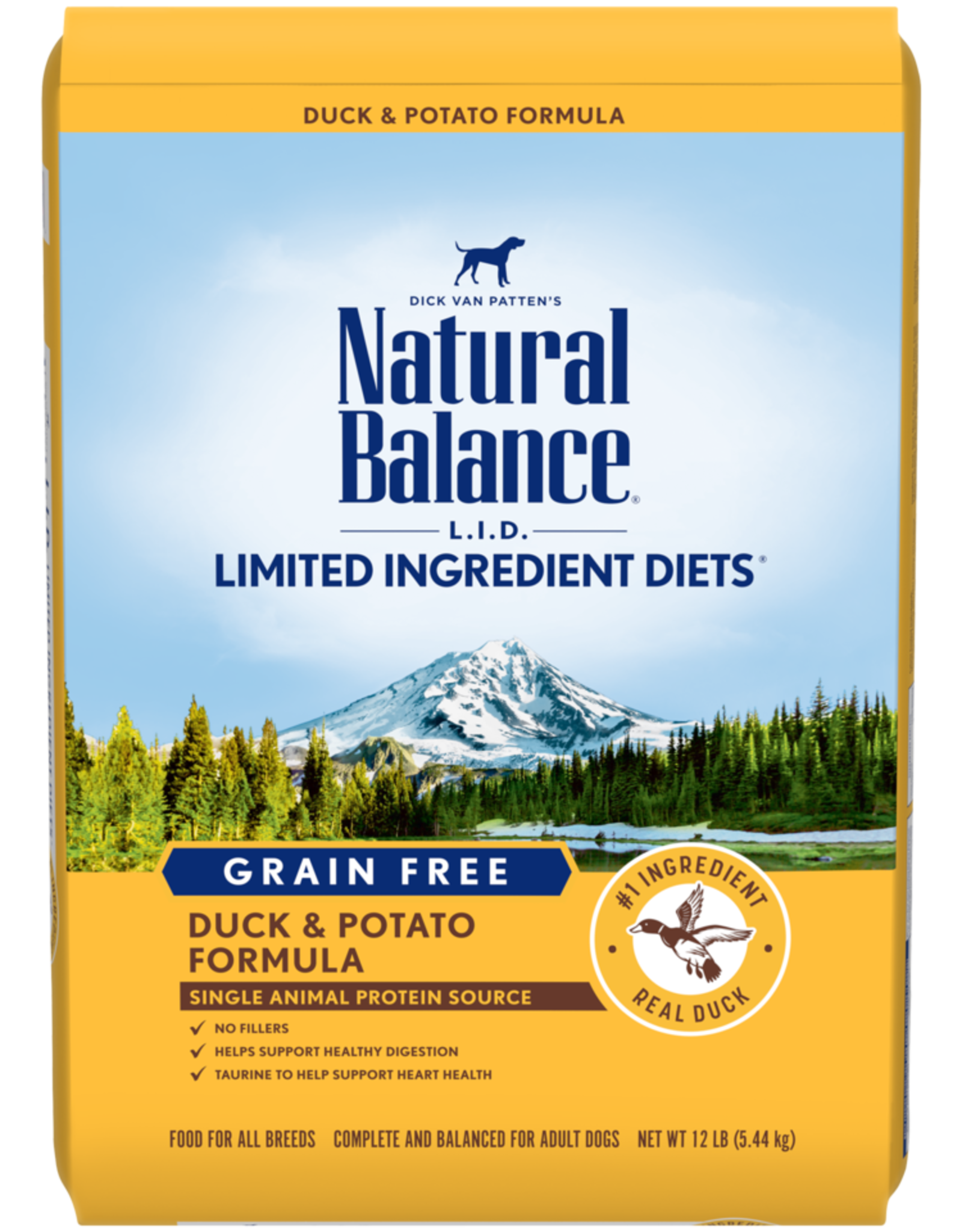 Natural Balance NATURAL BALANCE DOG GRAIN FREE LID POTATO & DUCK 4LBS